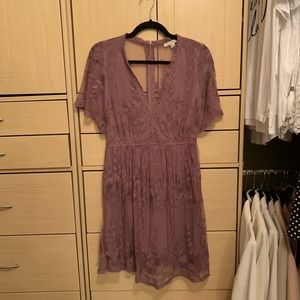 Dusty plum lace dress